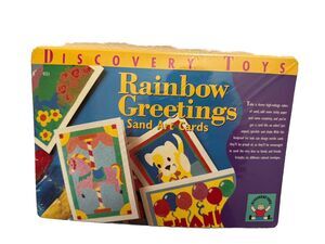 1996 Vintage Discovery Toys Rainbow Greetings Sand Art Cards New